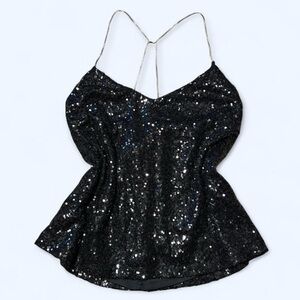 Y2K Black Sequin Tank Top by Charlotte Russe!